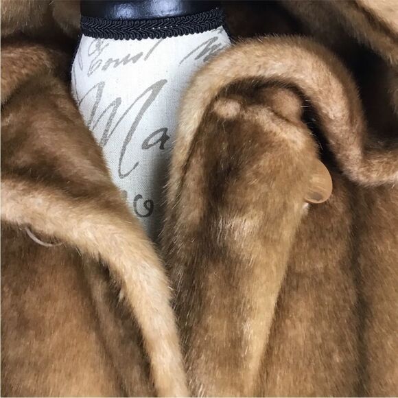 Jones New York Tiered Faux Fur Swing Coat z - Picture 6 of 12